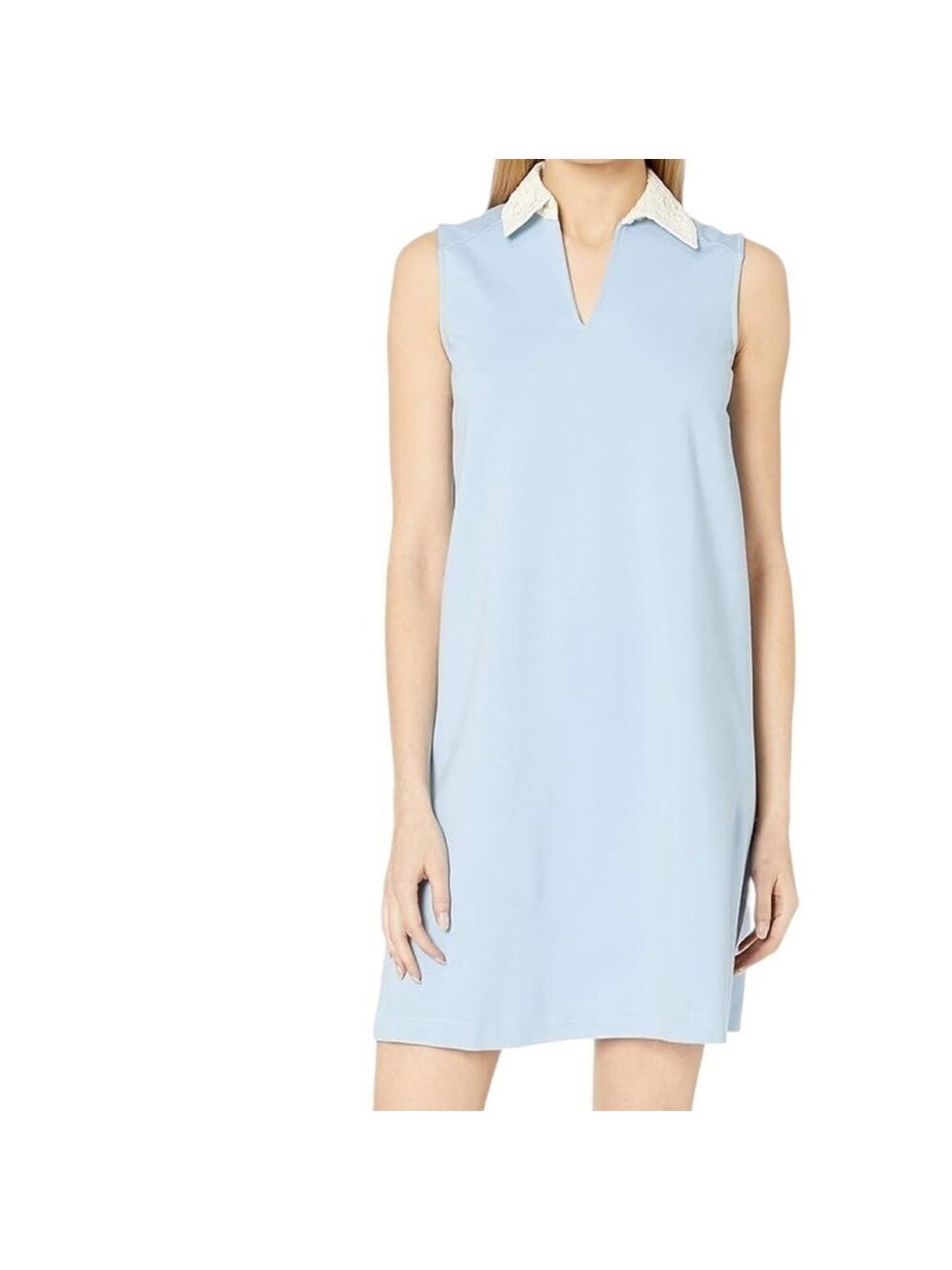 Nanette Nanette Lepore Women's Sleeveless Lace Collar Ponte Trap Dress Size S